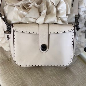 Coach Border 27 Rivets Chalk Shoulder Bag